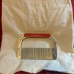 Stainless Steel Crinkle Cutter w Red Handle Huot St. Paul Made in USA Serrater